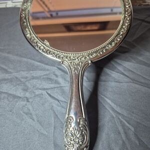 Stunning Vintage Ornate Flroal Hand Mirror--Victorian Revival